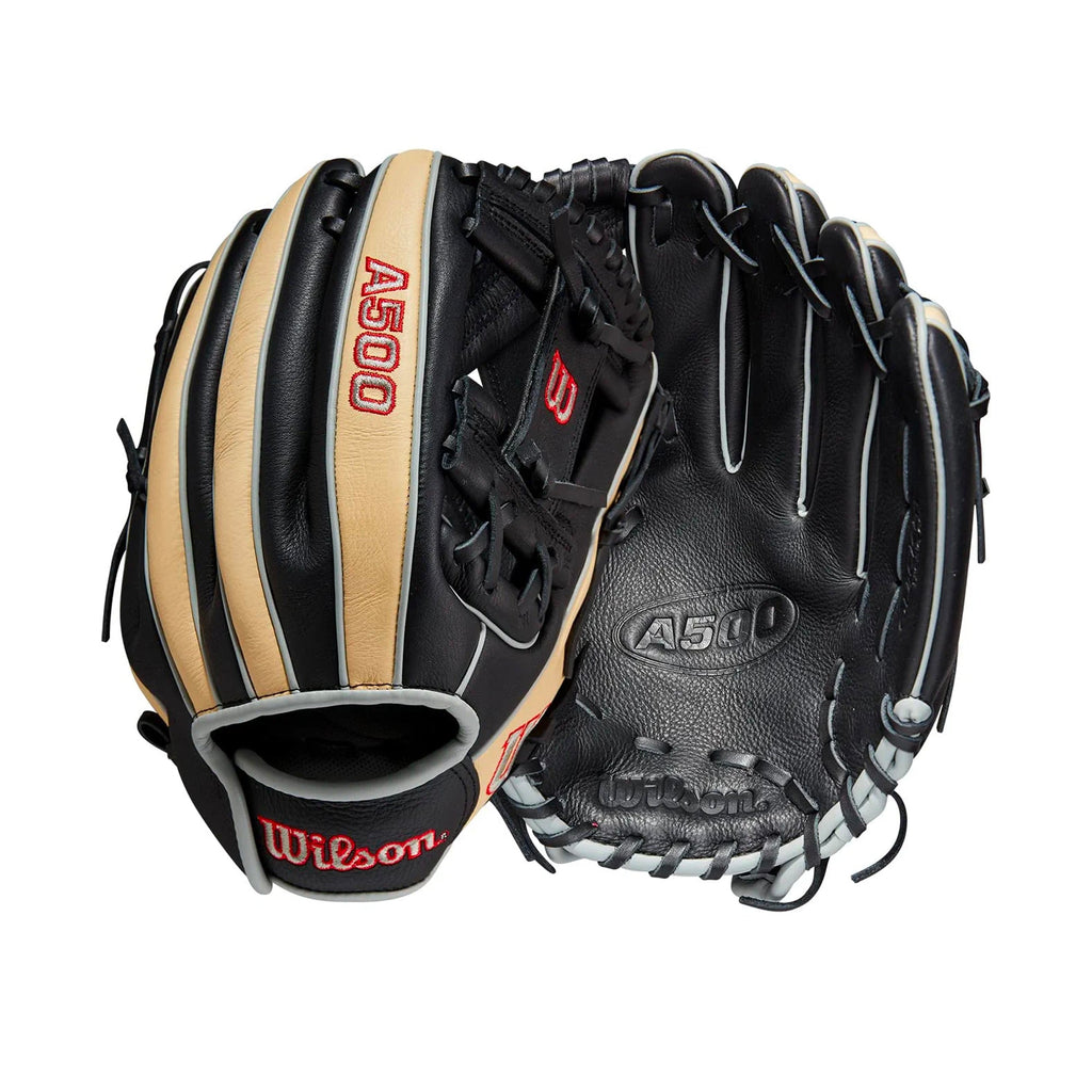 Guante Beisbol Wilson A500 2023 Negro crema 11.5 in Juvenil 11 a 15 años