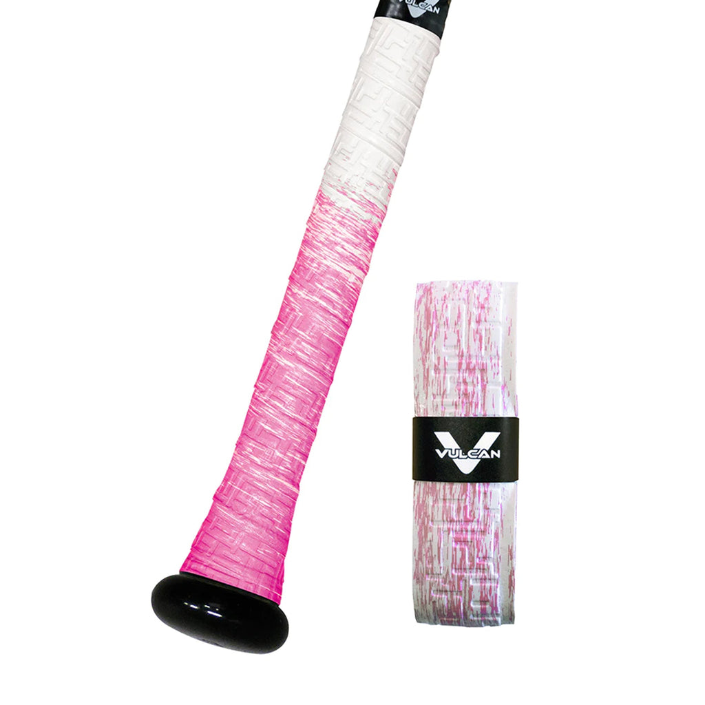 Bat Grip Beisbol Softbol Vulcan FADE ROSA BLANCO 1.75 MM