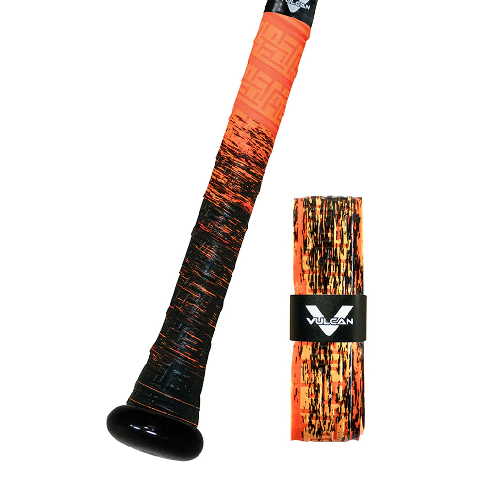 Bat Grip Beisbol Softbol Vulcan FADE NARANJA NEGRO1.75 MM