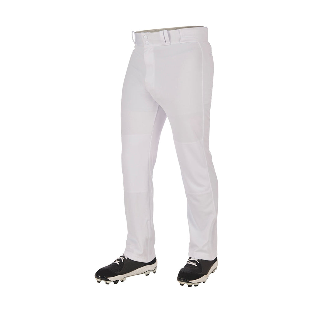 Pantalon Beisbol Softbol Champro MVP Triple Corona 2.0 Fondo Abierto BP60 Blanco Largo Infantil