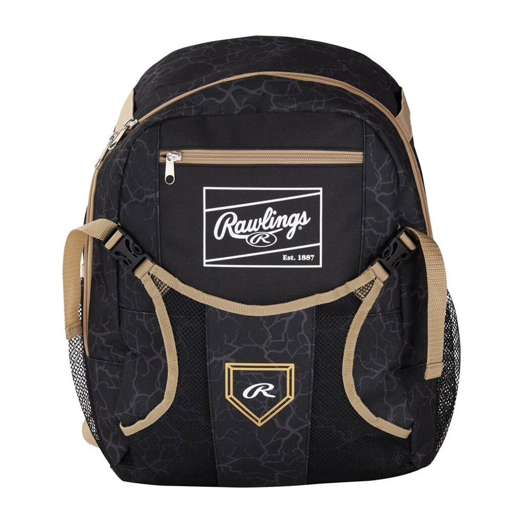Backpack Mochila Beisbol Softbol Rawlings Negro 3 a 5 años