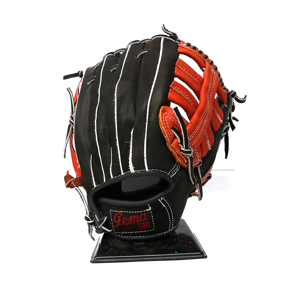 Guante Beisbol Softbol Gema 500 Negro Naranja 13 in ADULTO