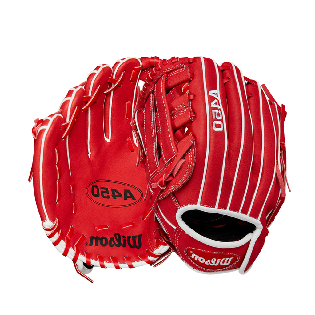 Guante Beisbol Wilson A450 Rojo 11 in ZURDO