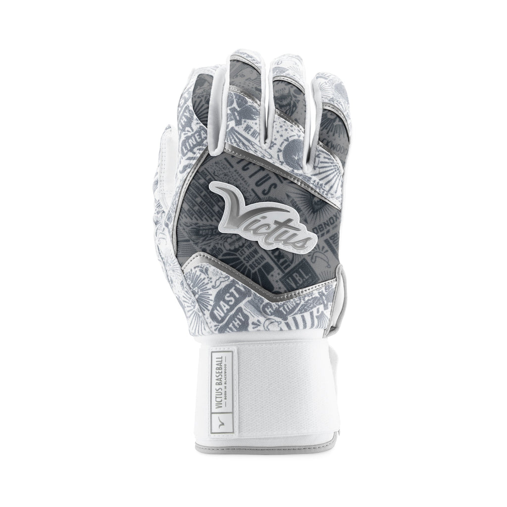 Guanteletas Beisbol Victus Nox Full Wrap Blanco Plata ADULTO