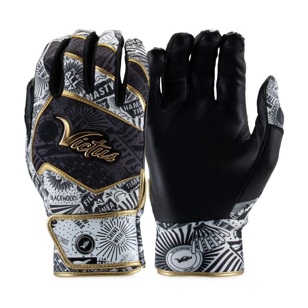 Guanteletas Beisbol Victus Nox Negro Dorado ADULTO
