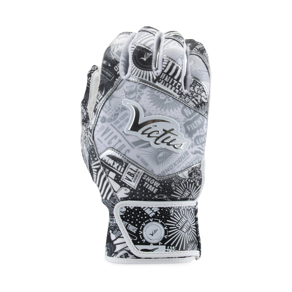 Guanteletas Beisbol Victus Nox Blanco Plata ADULTO