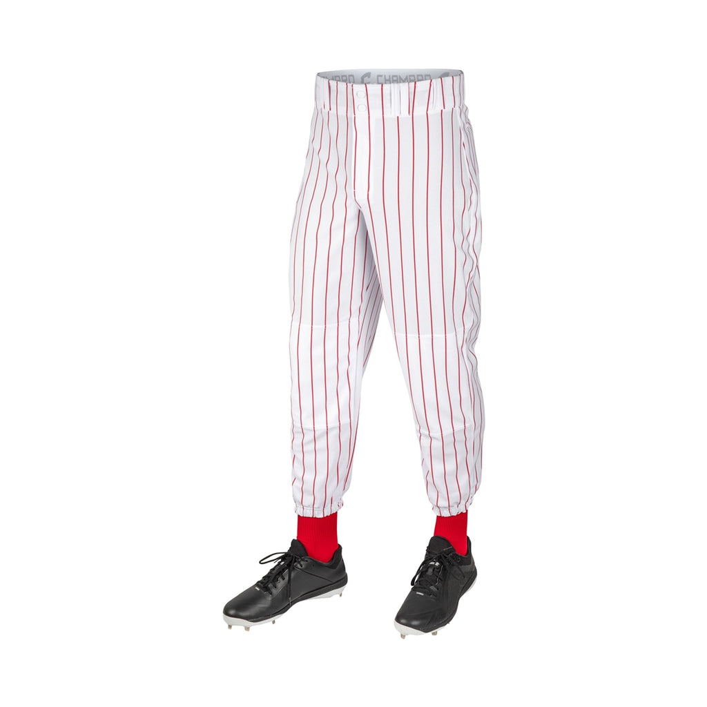 Pantalon Beisbol Champro Triple Crown Pinstripe BPPINAWSP Rayas Blanco Rojo ADULTO