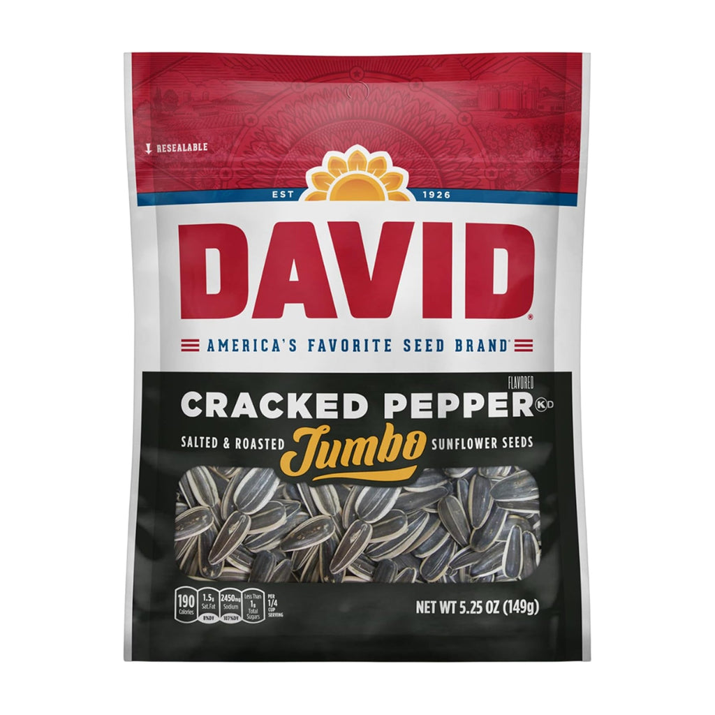 Semillas de Girasol Jumbo David Cracked Pepper 5.25 Oz