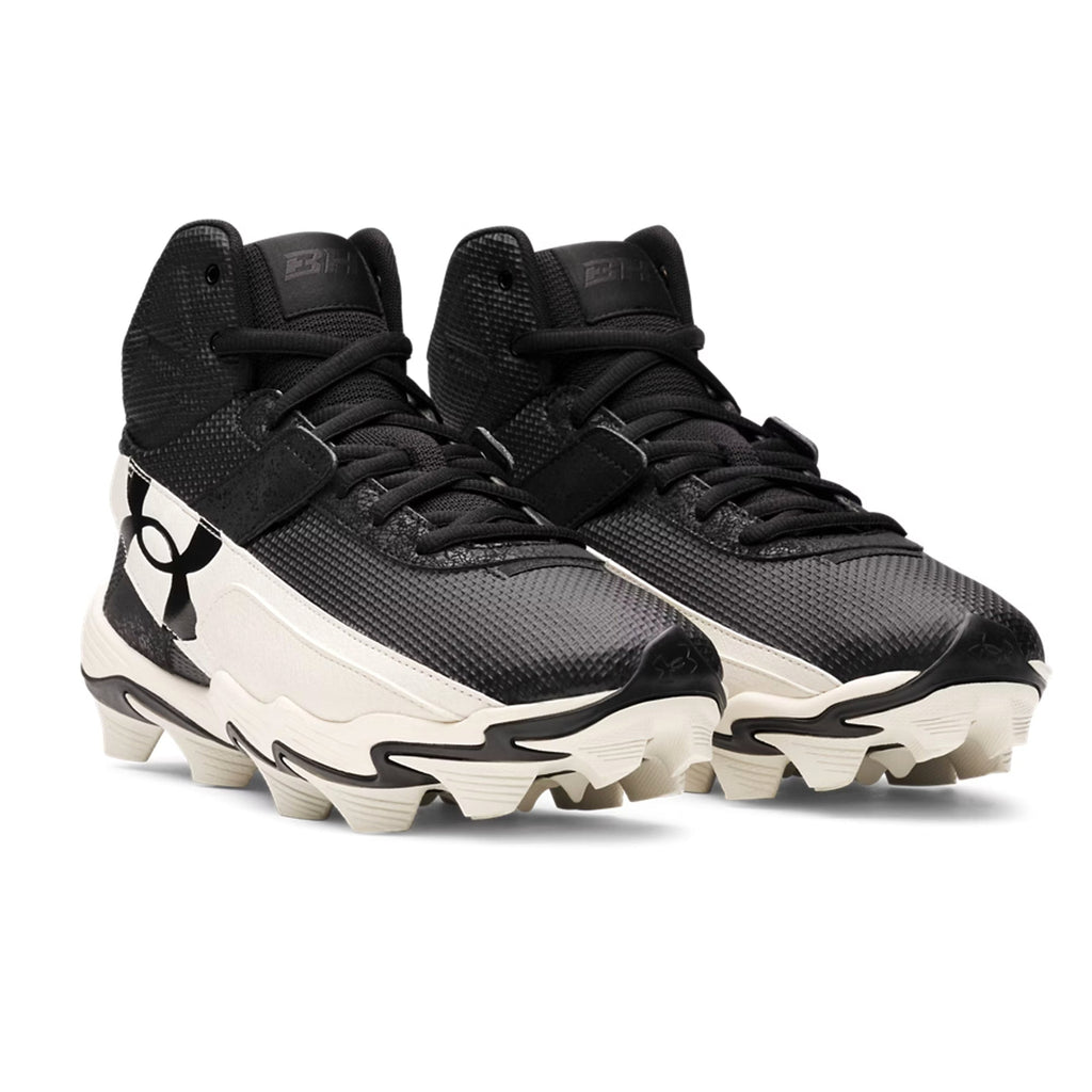 Spikes Beisbol Softbol Under Armour Harper 10 RM Mid Negro Blanco INFANTIL