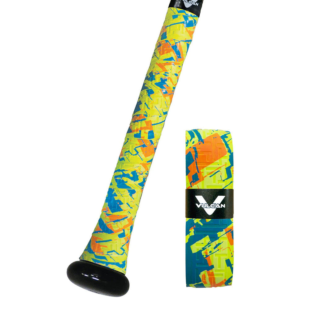 Bat Grip Beisbol Softbol Vulcan CAMU AMARILLO AZUL1.75 MM