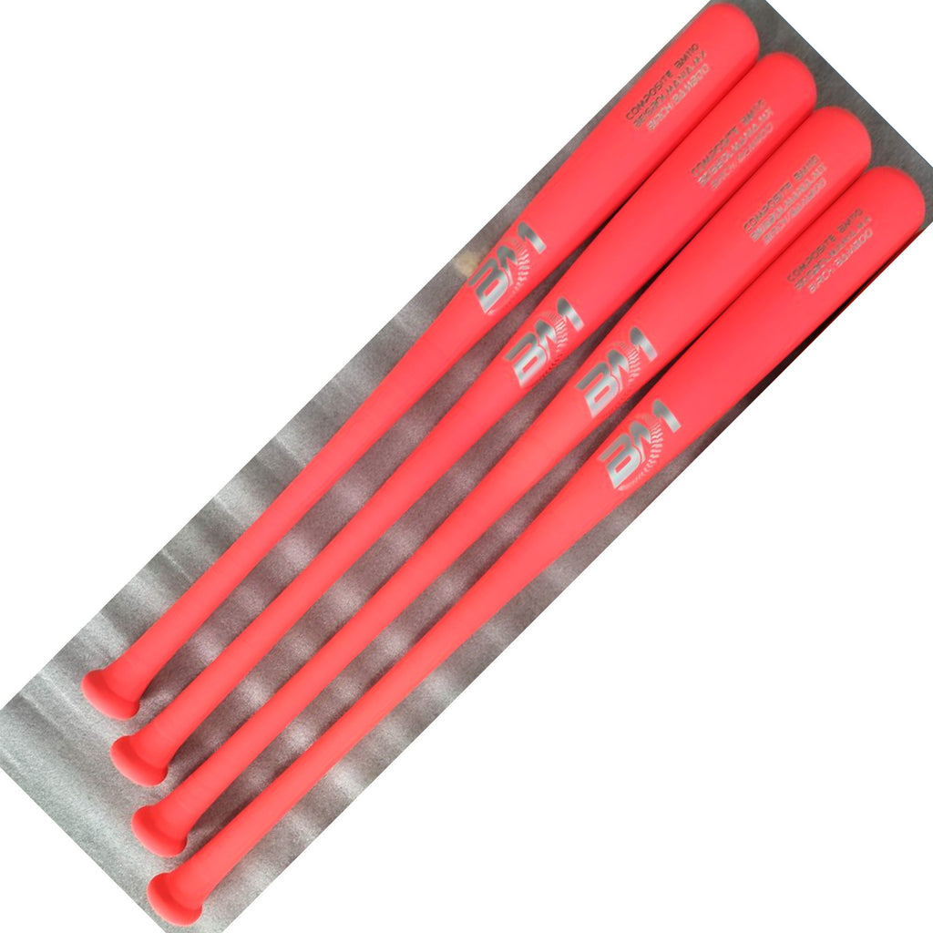 Bat Beisbol Reforzado Con Fibra de Vidrio Beisbolmania Compuesto Birch Bamboo BM110 Rosa Neon JUVENIL