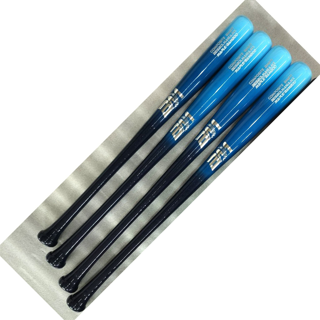 Bat Beisbol Reforzado Con Fibra de Vidrio Beisbolmania Compuesto Maple Bamboo BM271 Celeste Marino JUVENIL