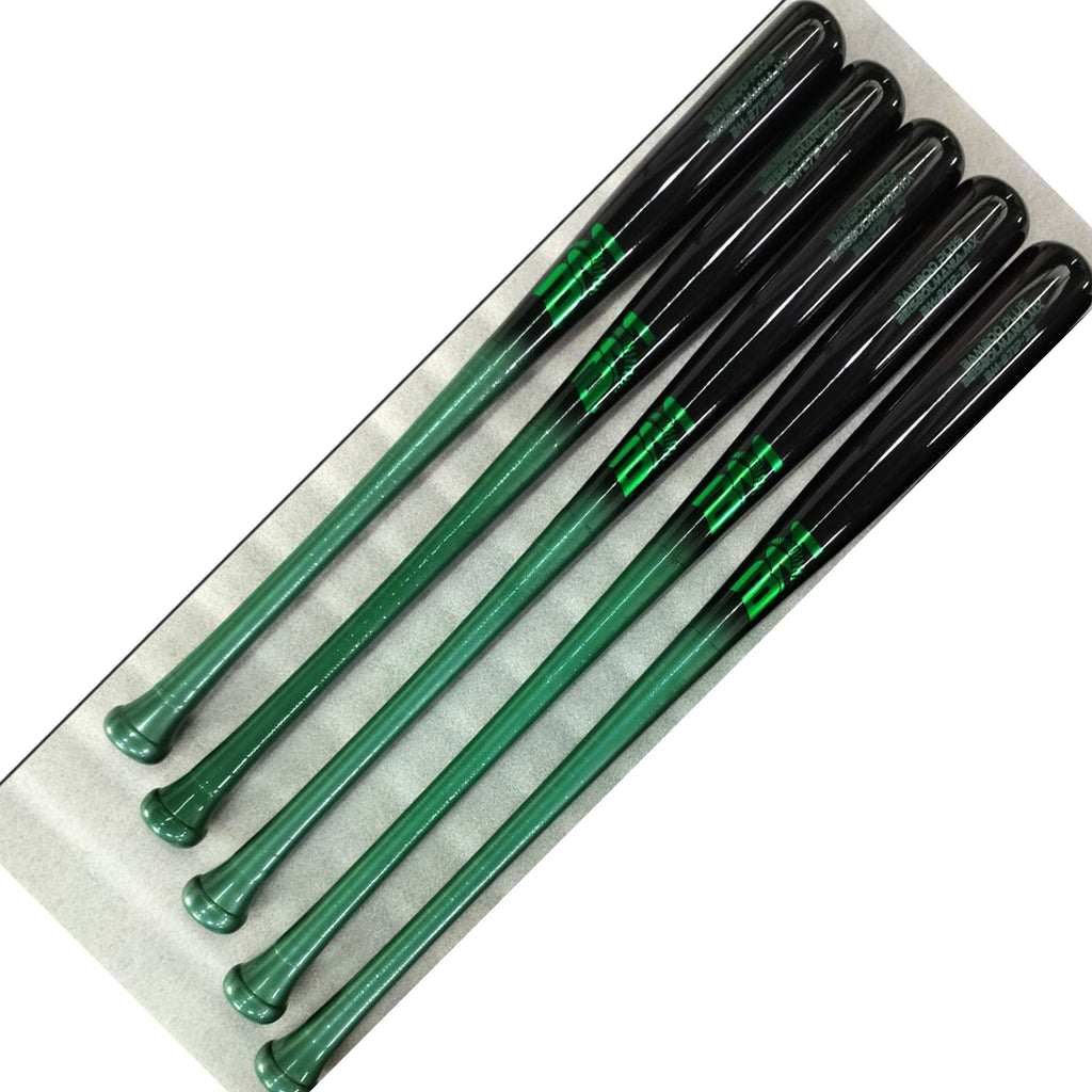Bat Beisbol Reforzado Con Fibra de Vidrio Beisbolmania Elite Bamboo BM271 Verde Negro JUVENIL