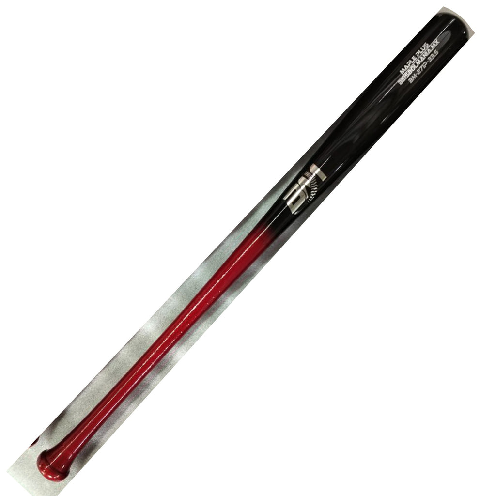 Bat Beisbol Reforzado Con Fibra de Vidrio Beisbolmania Maple Plus BM271 Negro Rojo
