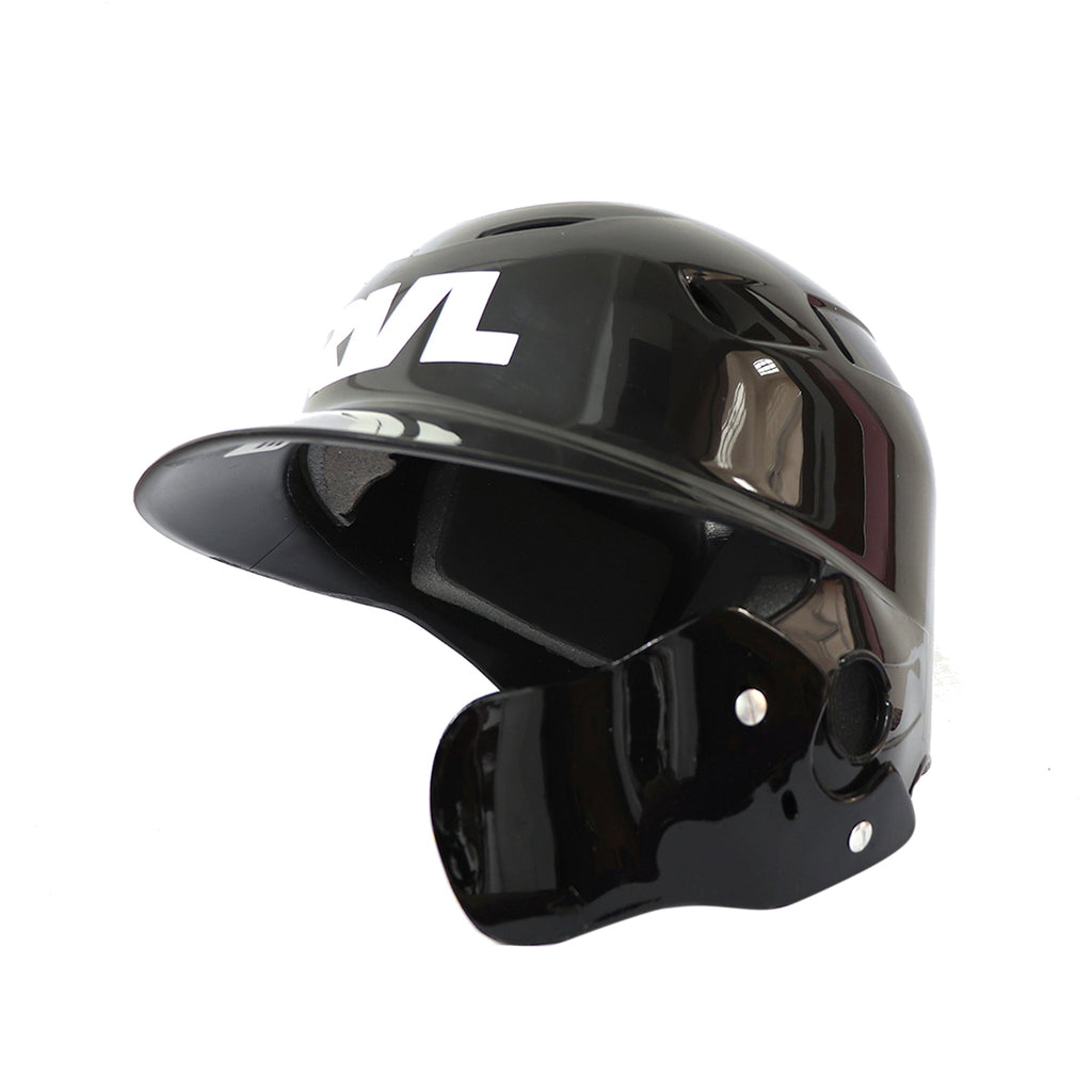 Casco Beisbol RVL Una Oreja Negro Con Protector Mandibula ADULTO