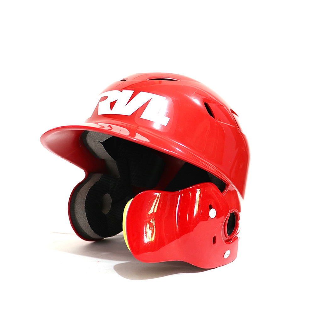 Casco Beisbol RVL Dos Orejas Rojo Con Protector Mandibula ADULTO