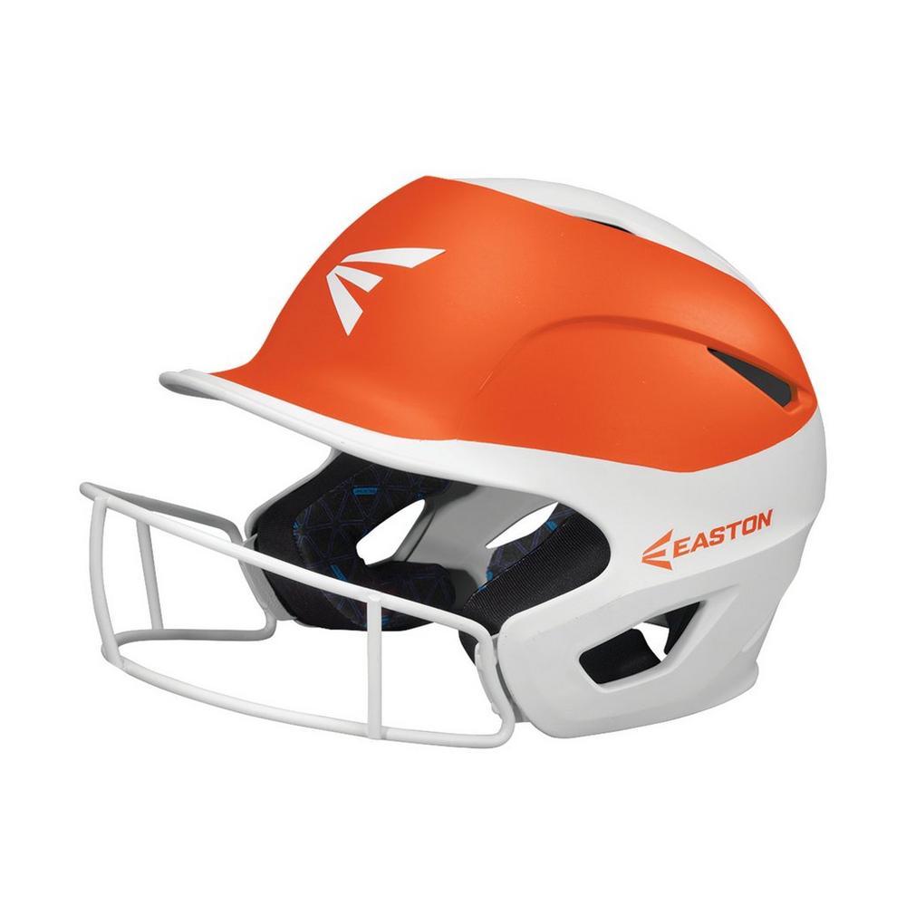 Casco Softbol Easton Prowess PF Blanco Naranja