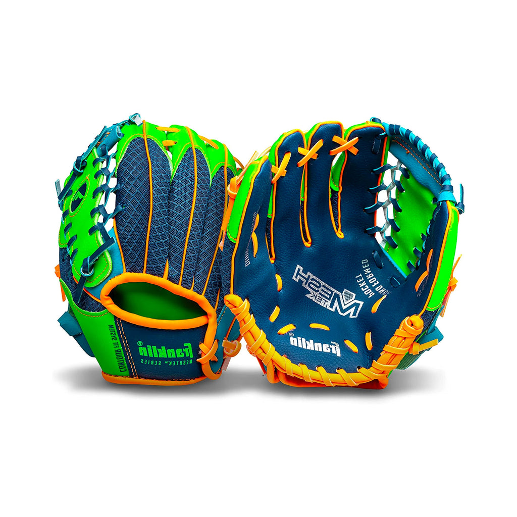 Guante Beisbol Franklin Mesh Tek 22812L Verde Azul 3 a 6 años ZURDO