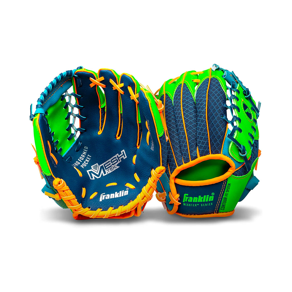 Guante Beisbol Franklin Mesh Tek Negro Verde Marino 3 a 6 años