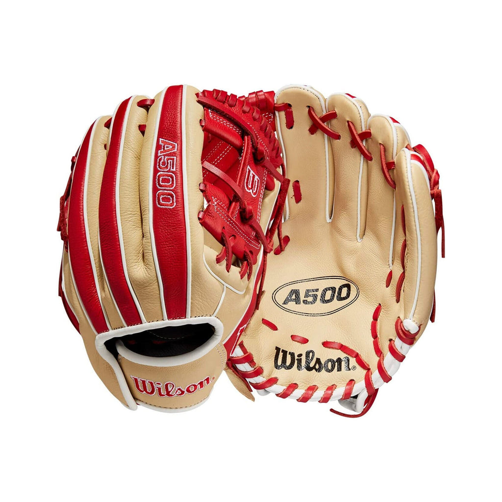 Guante Beisbol Wilson A500 2023 Crema Rojo 11 in