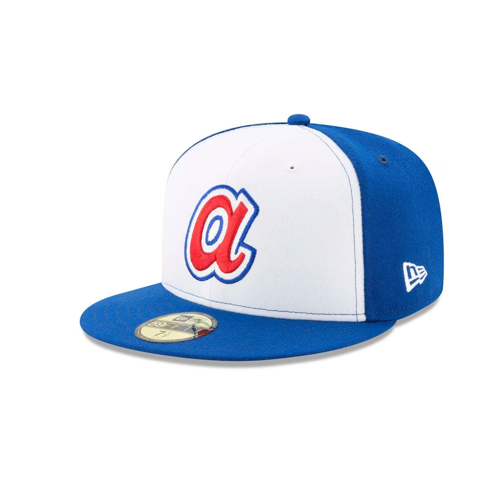 Gorra Beisbol Softbol New Era Bravos Atlanta 59Fifty Blanco Azul