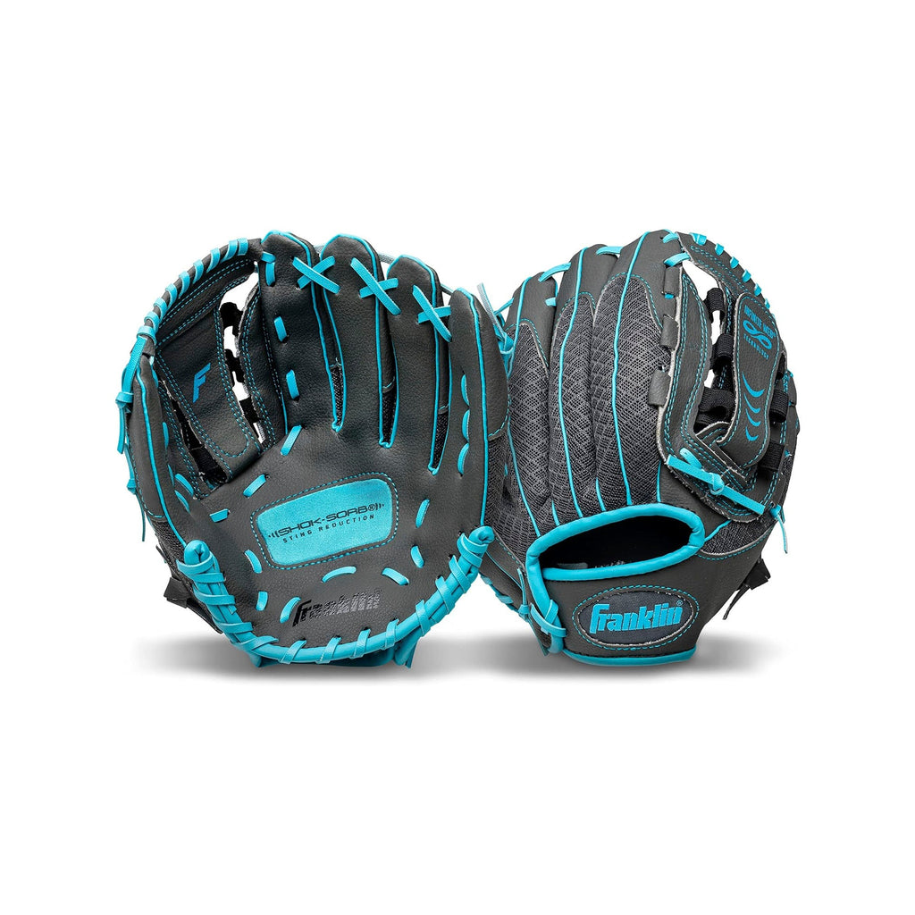Guante Beisbol Softbol Franklin Gris Celeste 22750 Shok Sorb 10.5 in INFANTIL