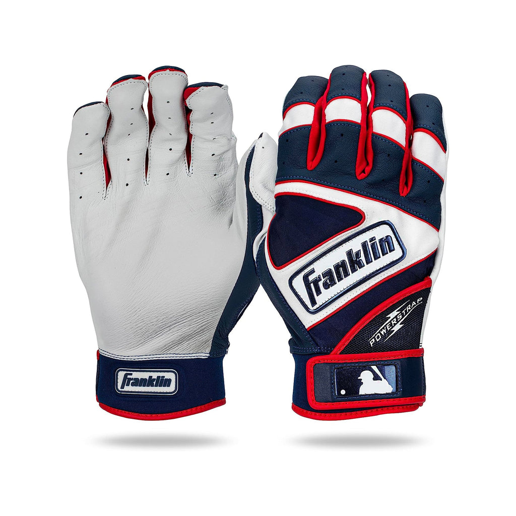 Guanteletas Beisbol Franklin Powerstrap Blanco Marino ADULTO