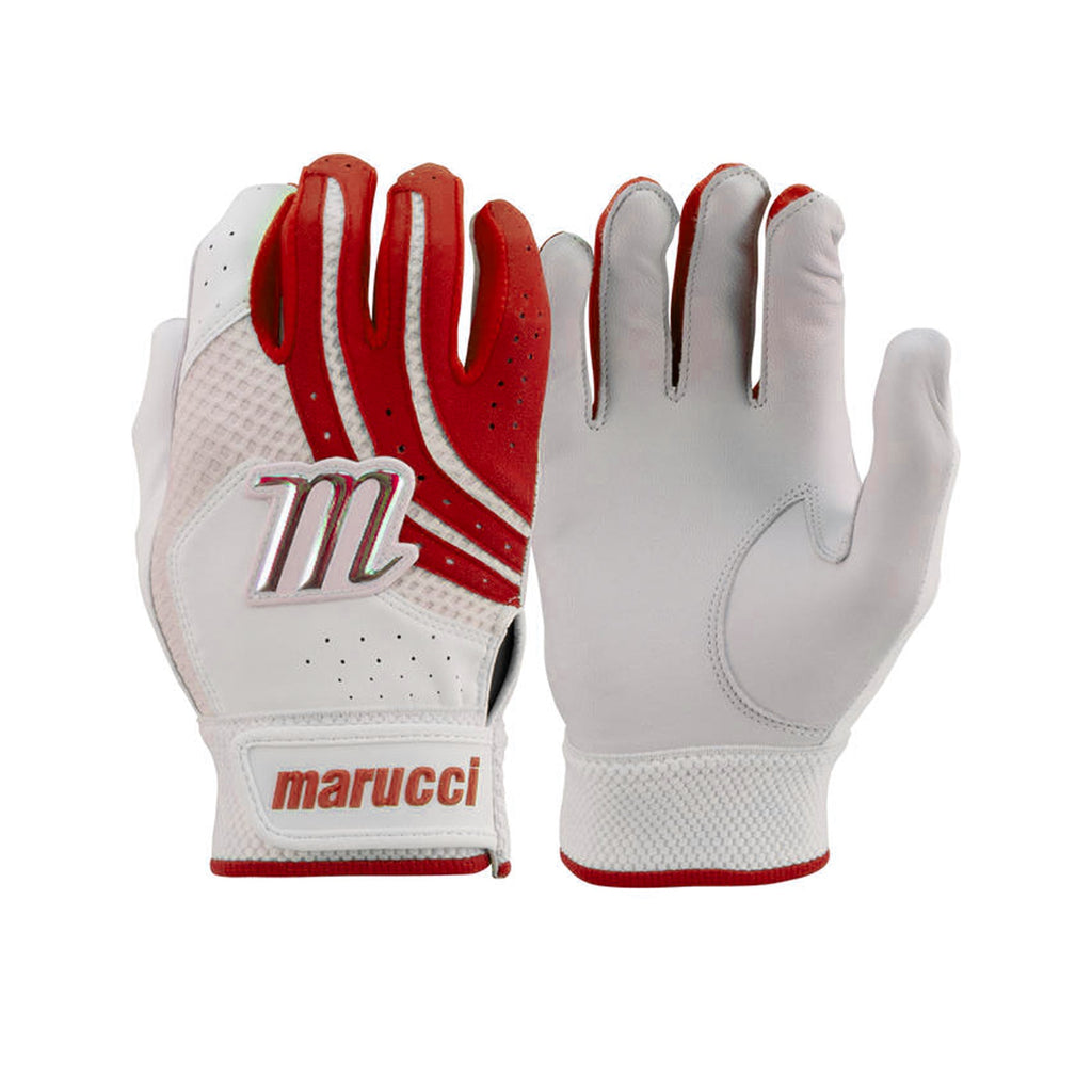 Guanteletas Beisbol Softbol Medallion MBGMDFP Blanco Rojo DAMA