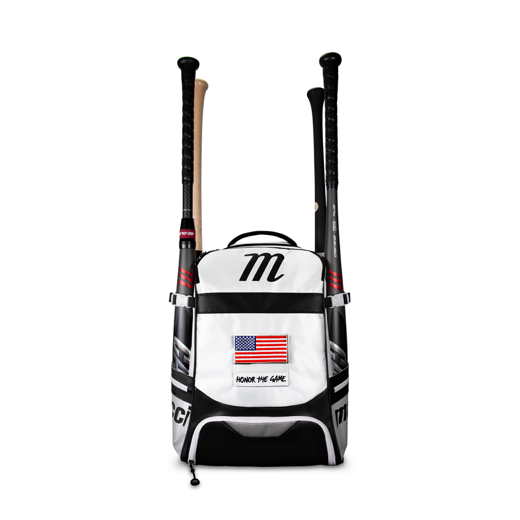 Back Pack Beisbol Softbol Marucci Dynamo MBDYNBP Blanco Negro Grande