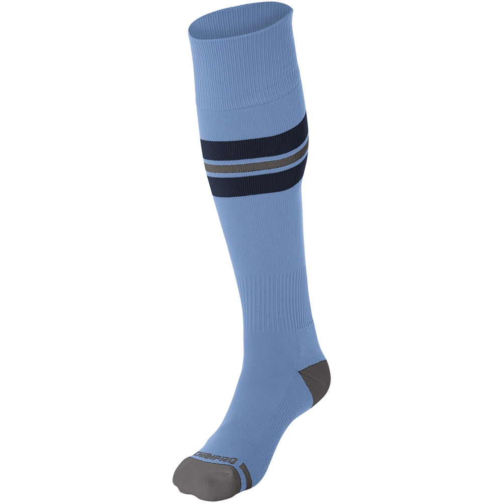 Medias Beisbol Softbol Rayado Champro AS3B Azul Claro Marino Gris Adulto