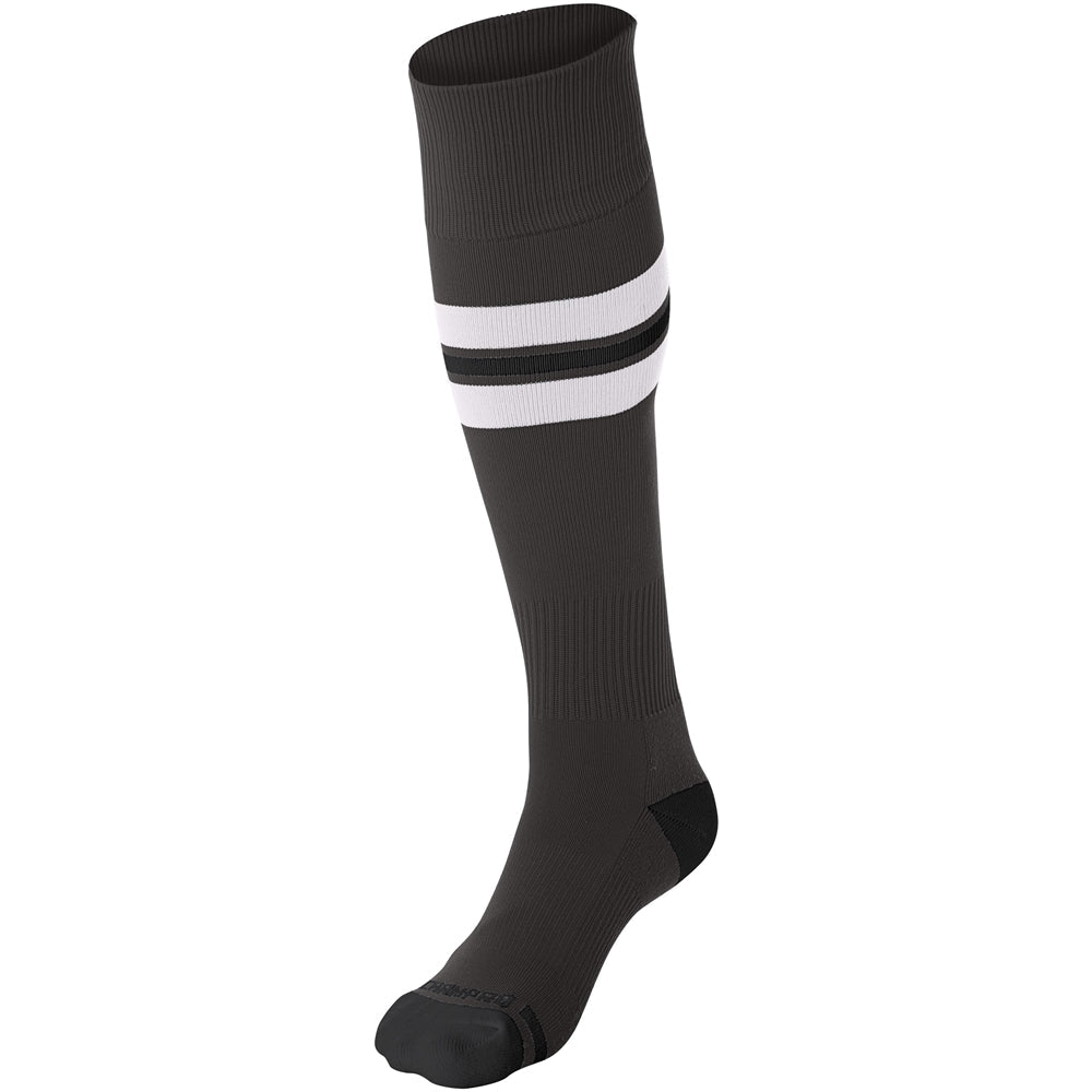 Medias Beisbol Softbol Rayado Champro AS3B Gris Oscuro Blanco Negro Adulto