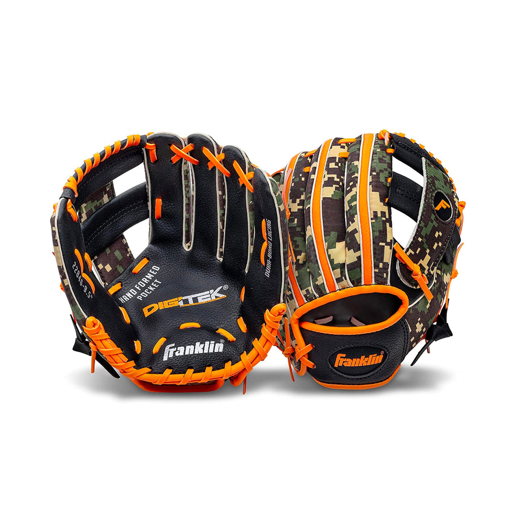 Guante Beisbol Franklin Digitek 22846 Verde Naranja 9.5 in 3 a 6 años