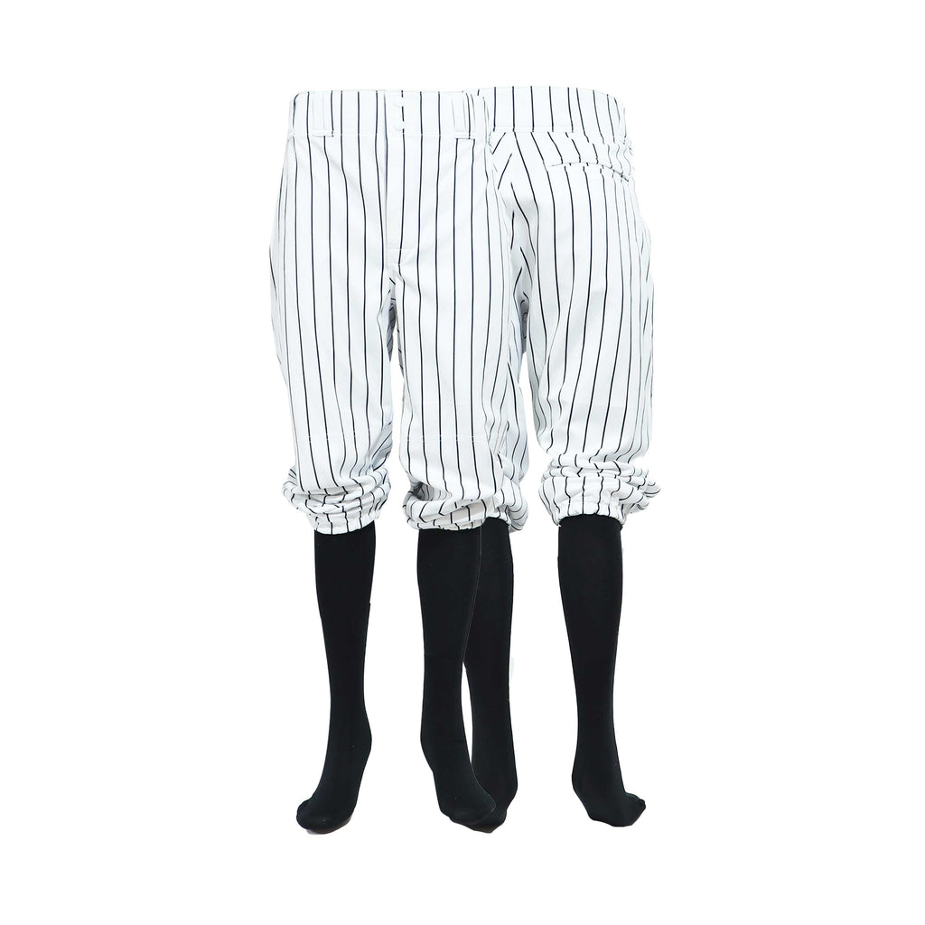 Pantalón De Beisbol Softbol Beisport Corto Blanco Rayas DAMA