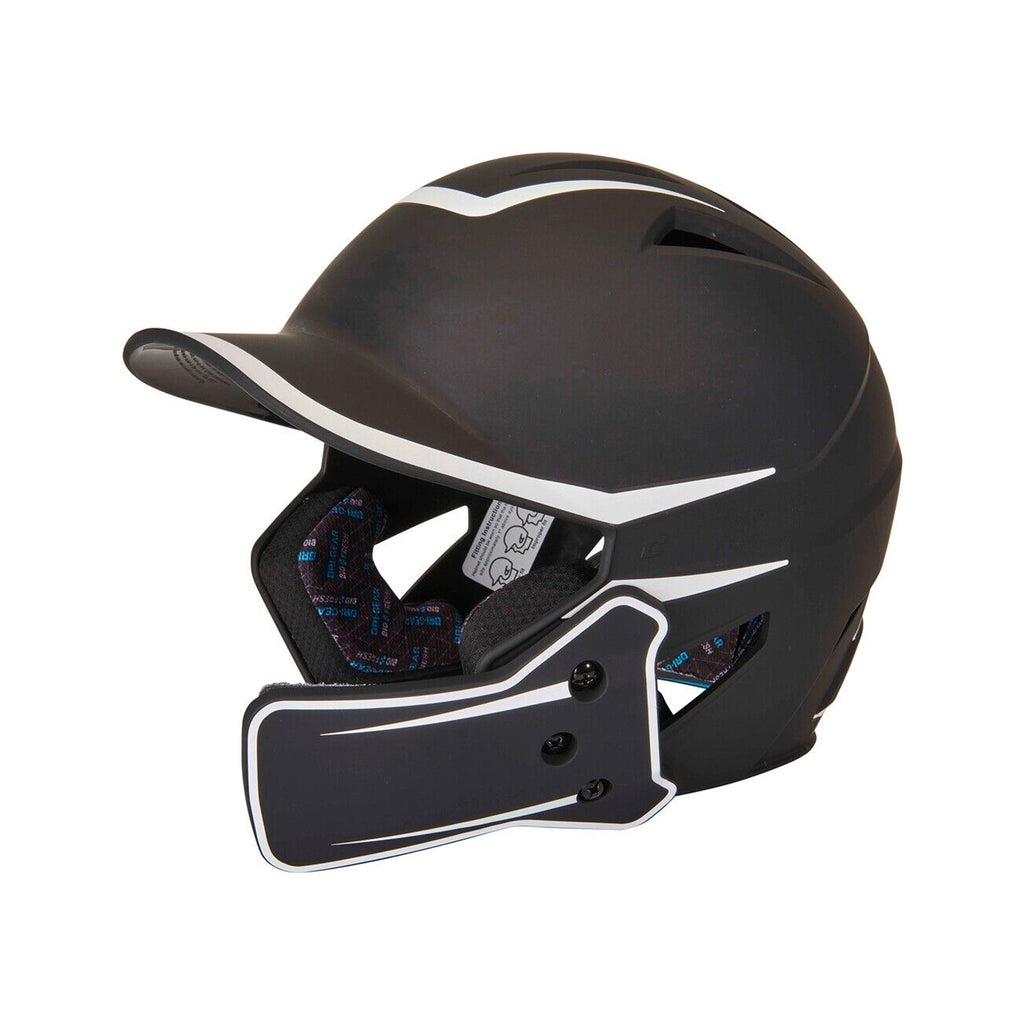 Casco Beisbol Softbol Con Protector Quijada Champro HXM2 Mate Negro Blanco