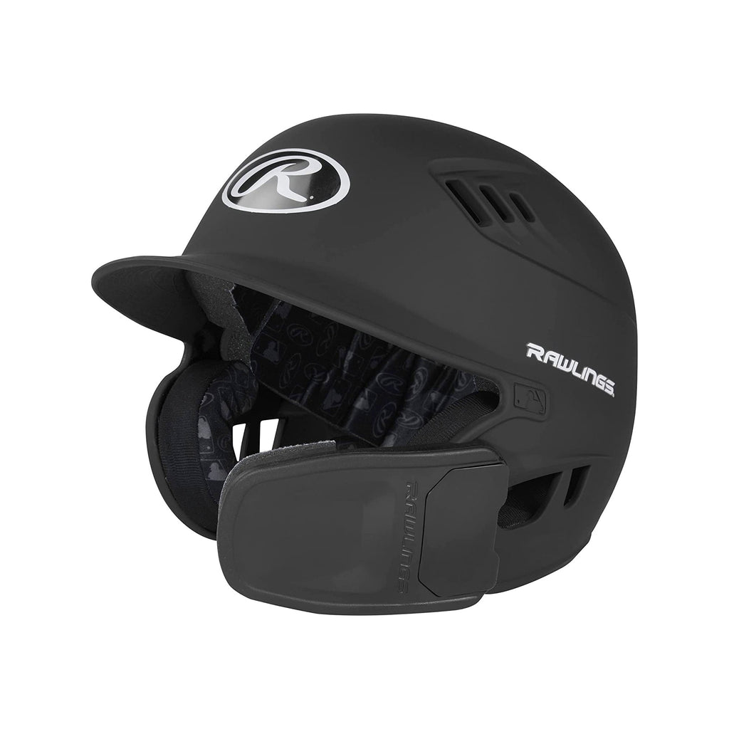 Casco de beisbol Rawlings R16 Negro (6 7/8 -7 5/8) Con Protector Adulto
