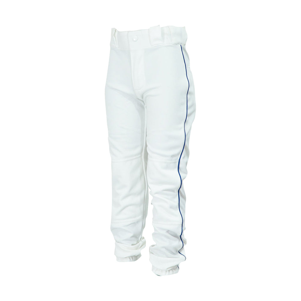 Pantalón Beisbol Russell  Blanco Largo Raya Azul INFANTIL