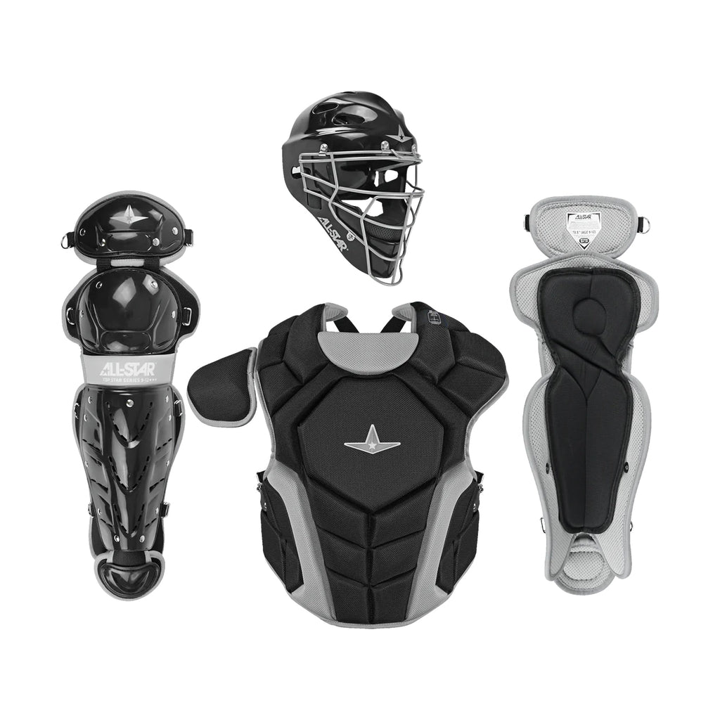 Equipo de Catcher Beisbol All Star Top Star Series Negro Gris Infantil (7 a 9 años)