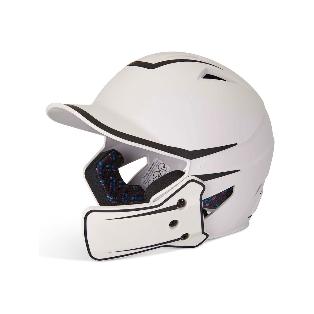 Casco Beisbol Softbol Con Protector Quijada Champro HXM2 Mate Blanco Negro