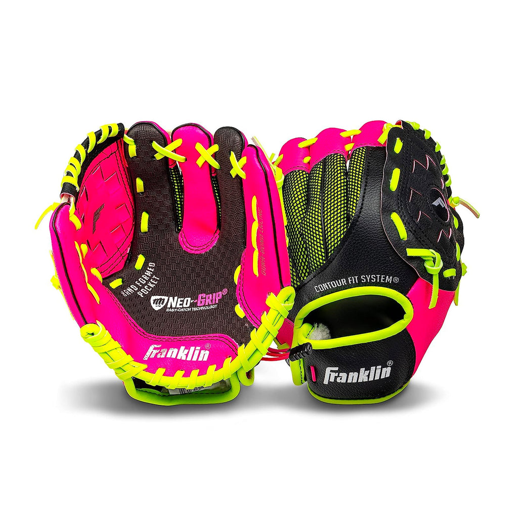 Guante Beisbol Franklin Neo Grip 22852 Negro Rosa 9 in 3 a 6 años