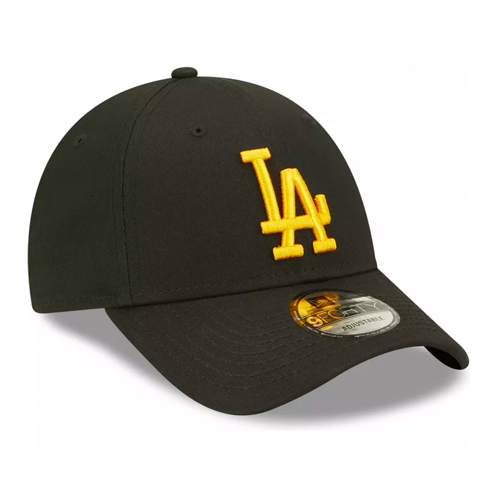 Gorra Beisbol Softbol New Era Dodgers LA Negro Amarillo 9Forty
