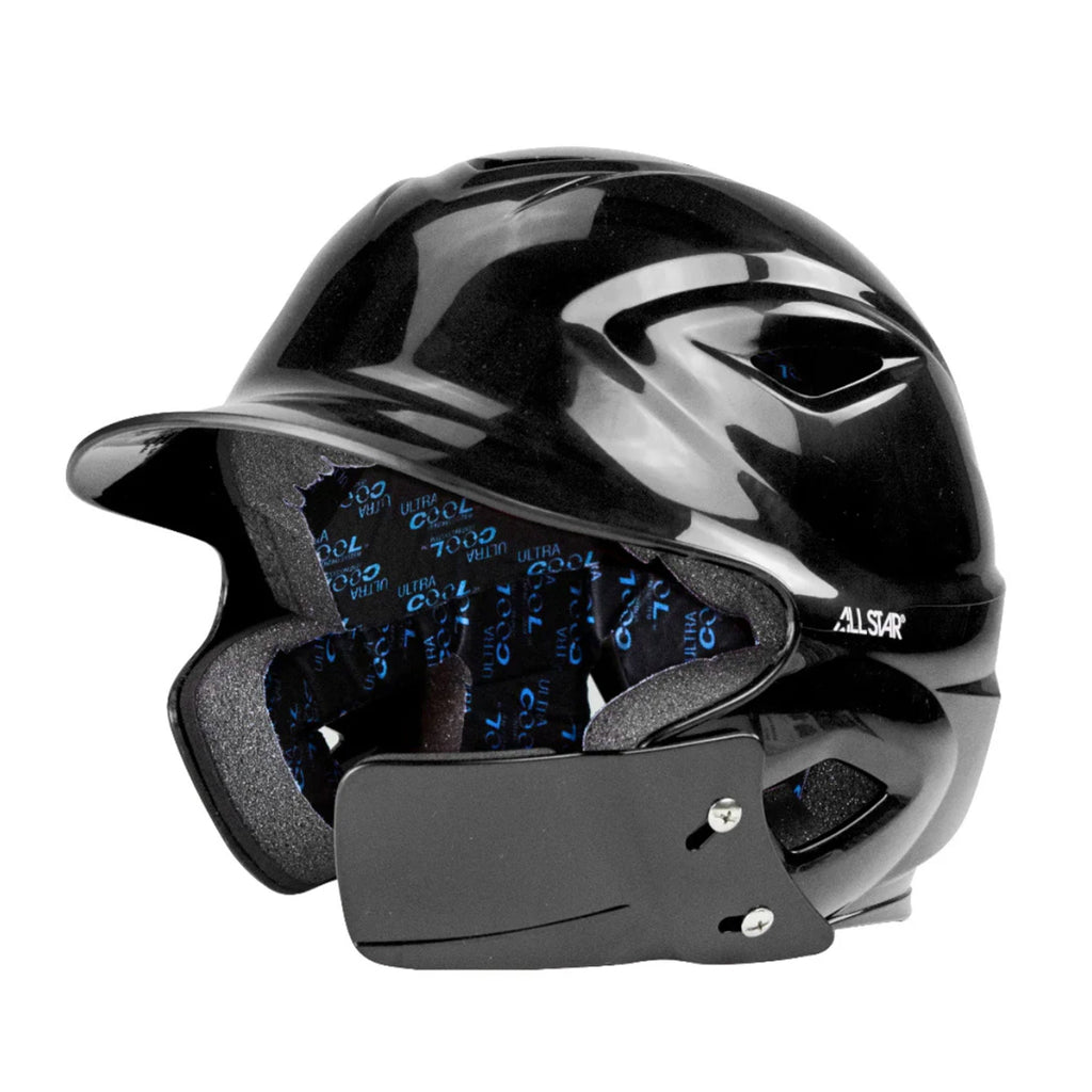 Casco Beisbol Softbol All Star S7 Con Protector Mandíbula Negro Ajustable (6 1/2 - 7 1/2)
