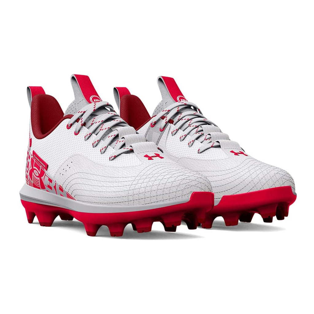 Spikes Beisbol Softbol Under Armour Harper 7 low TPU GS Blanco Rojo INFANTIL