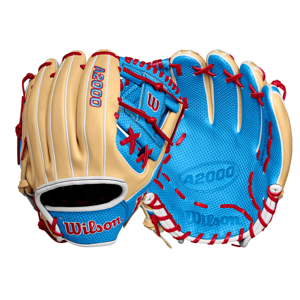 Guante Beisbol Wilson A2000 WBW1022681175 Beige Azul 11.75 in ADULTO