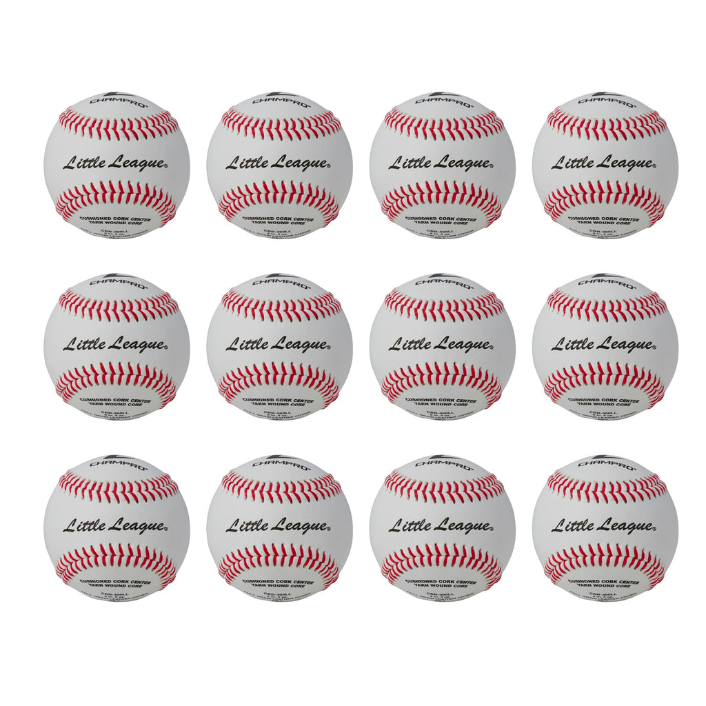 Docena Pelotas Beisbol Champro Little League Cojín Doble Núcleo Piel de Grana CBB-300LL