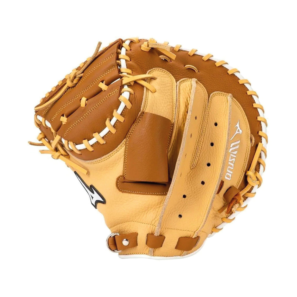 Guante Para Catcher Beisbol  Mizuno GXC90B4 Crema Café 33.5 In ZURDO