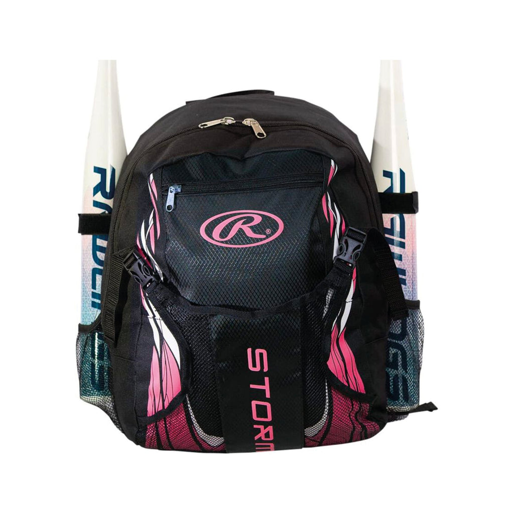 Backpack Mochila Maleta Beisbol Softbol Rawlings Storm Negro Rosa INFANTIL