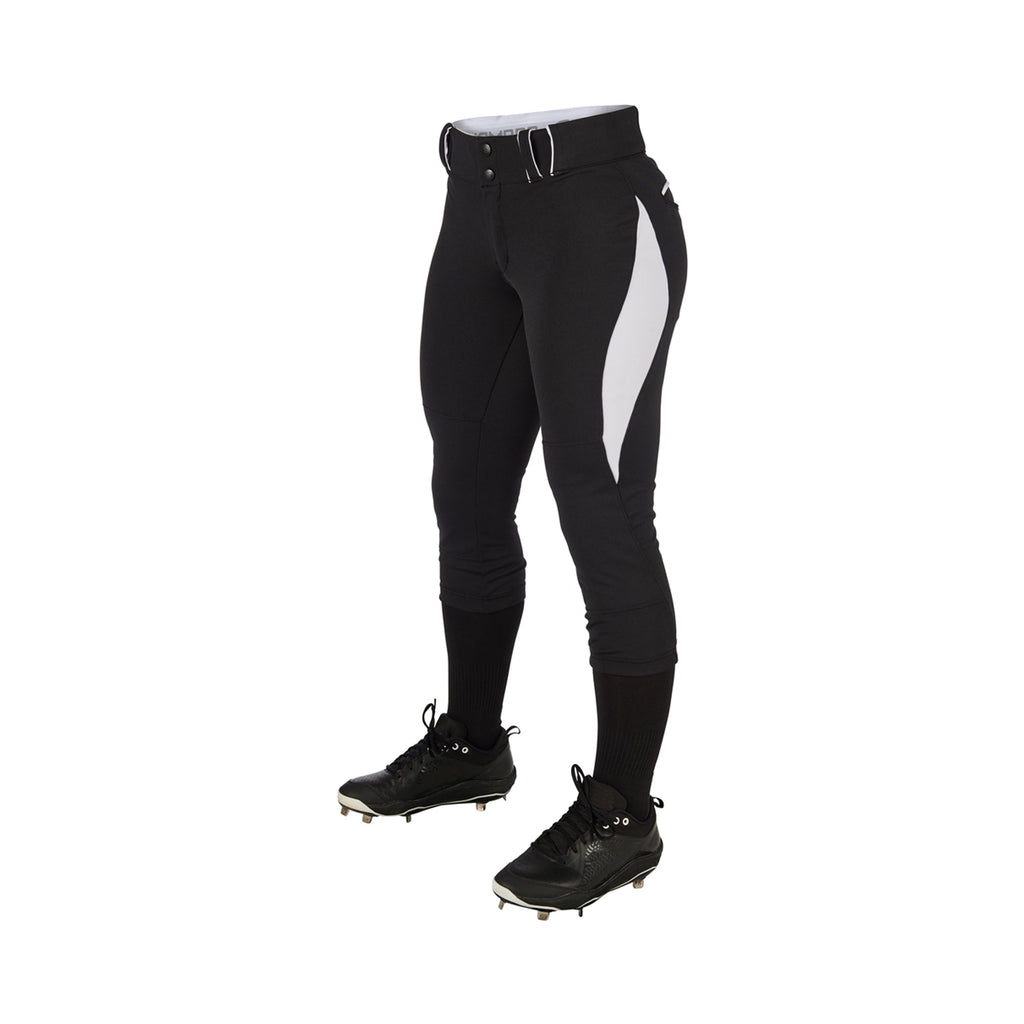 Pantalon Softbol Champro Surge Traditional BP28 Negro Blanco Dama